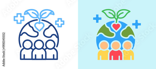 Social Awareness line color icon