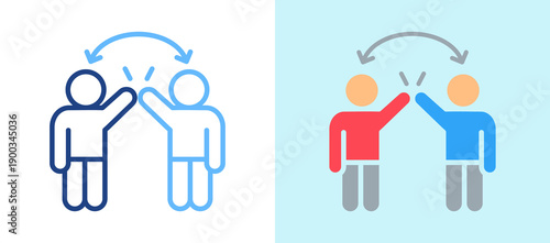 Human Interaction line color icon