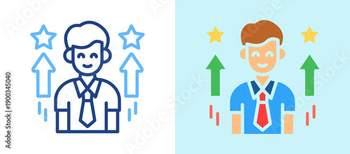 Self Improvement line color icon