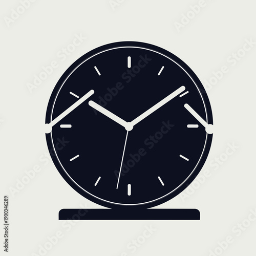 Minimalist clock face with hands on light background