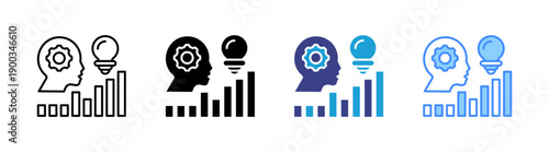 Business Intelligence icon set multiple style collection