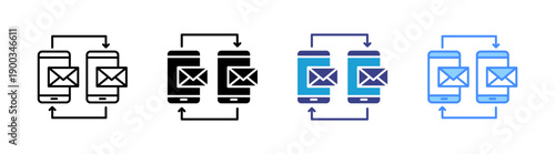 Send Email icon set multiple style collection