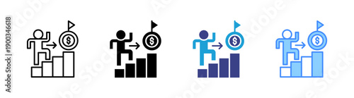Fotografia Way To Success icon set multiple style collection