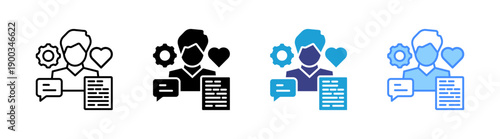 Soft Skills icon set multiple style collection