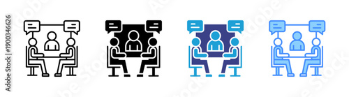 Video Conference icon set multiple style collection