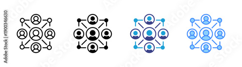 Networking icon set multiple style collection