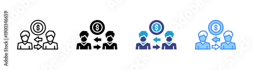 Transaction icon set multiple style collection