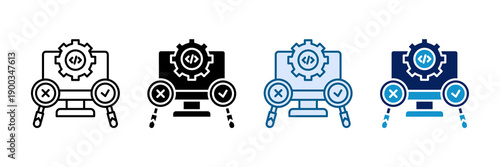 Software Testing Icon Set Multiple Style Collection