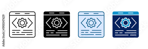 Object Oriented Programming Icon Set Multiple Style Collection