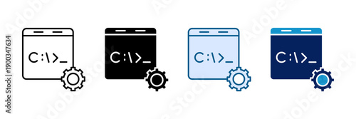 Command Line Interface Icon Set Multiple Style Collection