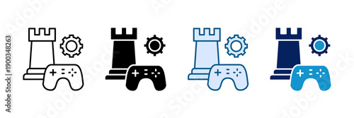 Game Strategy Icon Set Multiple Style Collection
