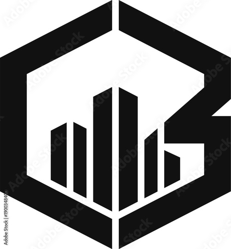 GB Modern Logo, letter CB, C3, G3 Logomark, Icon symbol for Corporate business logo, Construction company logo, Real Estate icon, contractor company logo