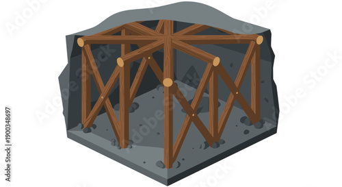 3D Metal Structure with Copper Beams.