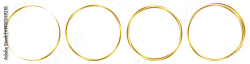 
Elegant gold glitter circle ring set on transparent  background.