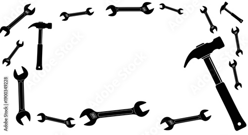 Collection of Various Wrenches and Hammer Tools.