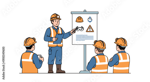 Construction Worker Giving Safety Presentation.