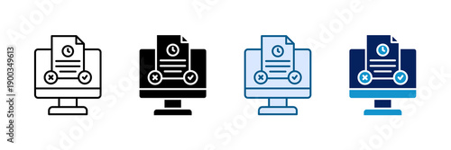 Online Exam Icon Set Multiple Style Collection