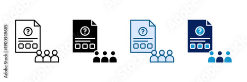 Quiz Test Icon Set Multiple Style Collection