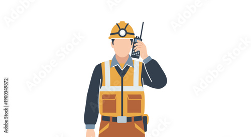 Construction Worker with Radio Communication Device 2.