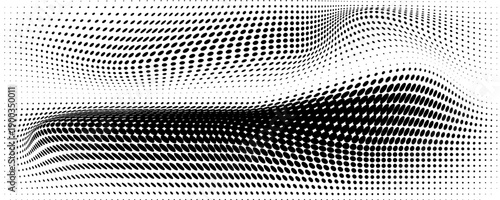 Set of halftone dots gradient pattern texture isolated on white background. Straight dotted spots using halftone circle dot raster texture. Vector blot half tone collection.