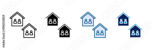 Public Housing Icon Set Multiple Style Collection