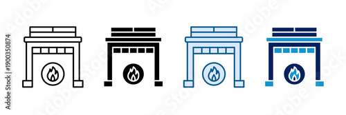 Fire Department Icon Set Multiple Style Collection