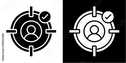 Headhunter Icon Set White Glyph Style Collection