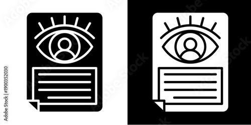 Vision Icon Set White Glyph Style Collection