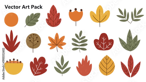 Autumn Leaves Vector Art Pack Collection.