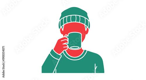 Man Drinking Coffee or Tea.