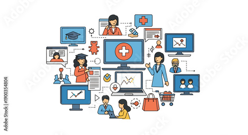 Online Digital Ecosystem: Connecting Healthcare, E-learning, and E-commerce Services via Integrated Platforms