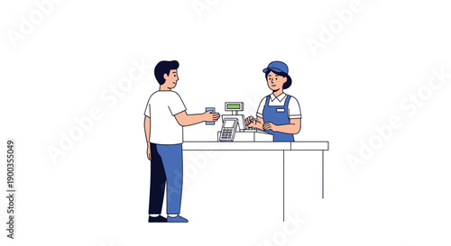 Man Receiving Coffee from Female Barista 1.
