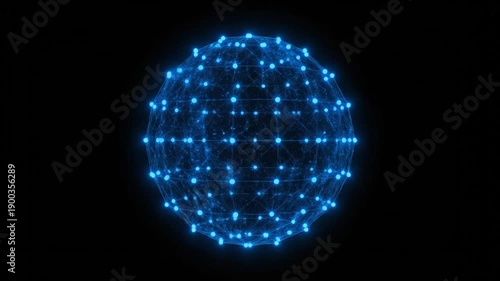 Glowing Blue Sphere of Light Particles.