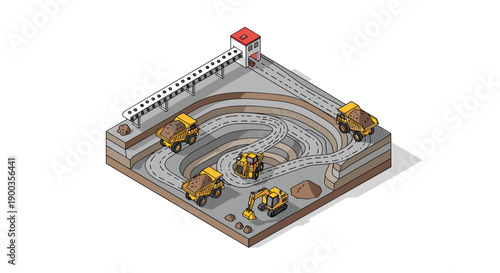 Miniature Construction Site with Toy Vehicles.
