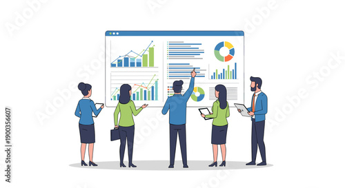 Team Analyzing Business Data Charts Together.