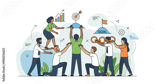 Teamwork and Collaboration Among Business Professionals.