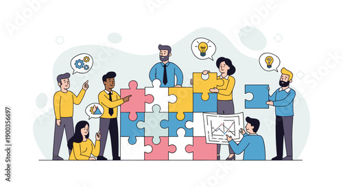 Teamwork and Collaboration with Puzzle Pieces 3.