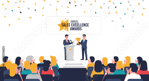 Two Men Receiving Sales Excellence Awards.