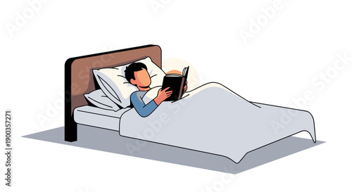 Woman Reading Book in Bed Comfortably 1.