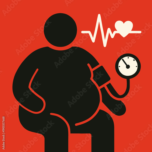 Obesity Hypertension Blood Pressure Vector