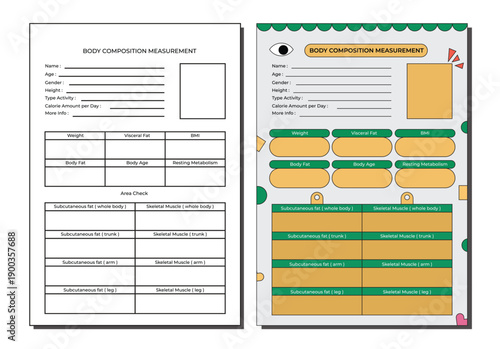 Design template brochure body measurement different
