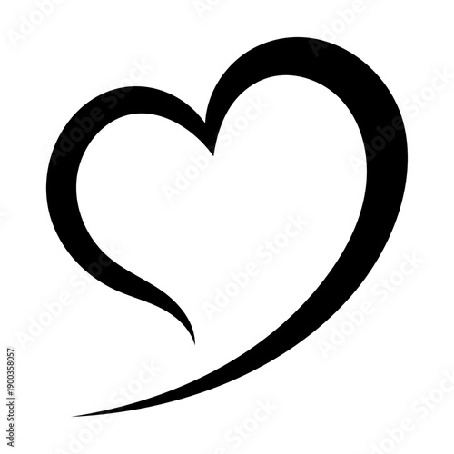 なめらかなハート型のライン