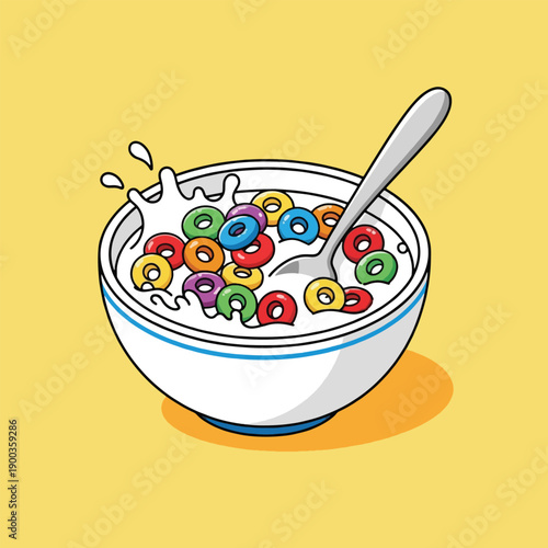 Colorful cereal in a bowl.