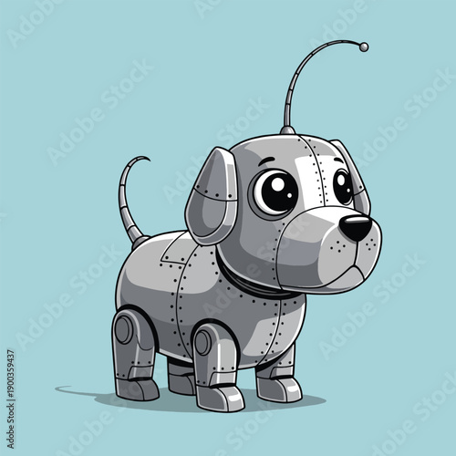 Cute robot dog toy figure.