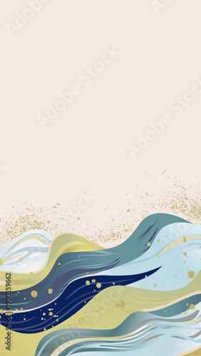 鶴　日の出イメージ　背景イラスト