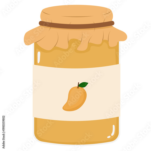 mango jam in glass jar