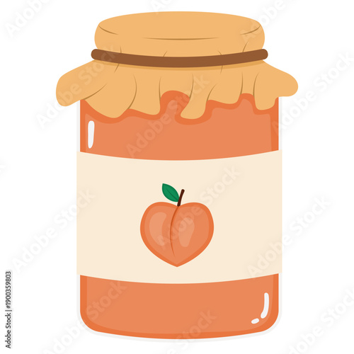 peach jam in glass jar