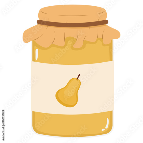 pear jam in glass jar