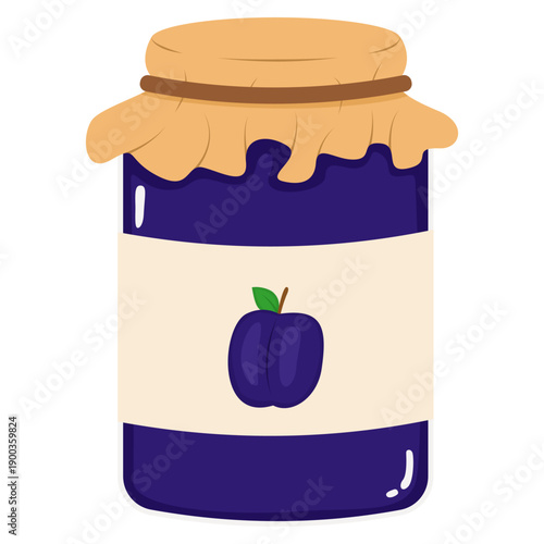 plum jam in glass jar