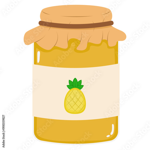 pineapple jam in glass jar